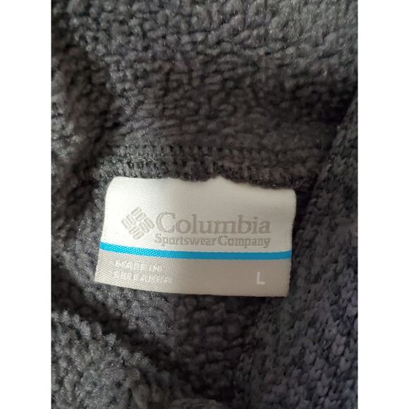 Columbia Women’s L Gray Textured Fleece Pullover 1/4 Snap Long Sleeve Cozy Warm - Picture 2 of 12